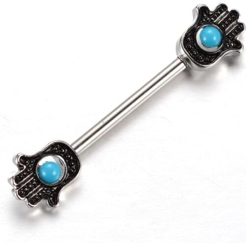 2PCS Free Shipping Double Palm Nipple Rings 316L Surgical Stainless Steel Body Piercing Jewelry For Women Nipple Barbells