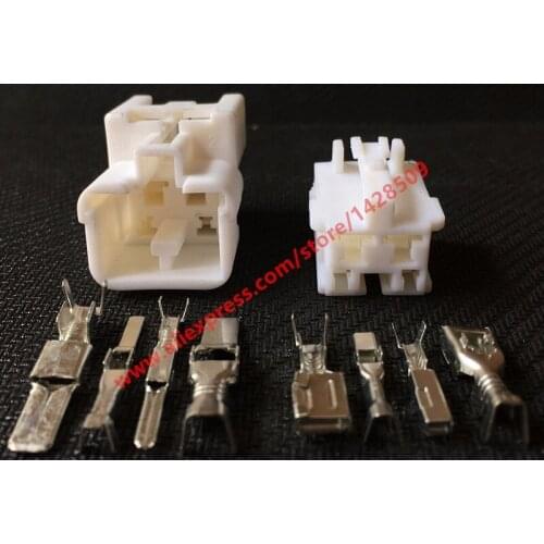 20 Sets 7283-1144 Female Male 4 Pin Electrical Plastic Socket Wire Connector