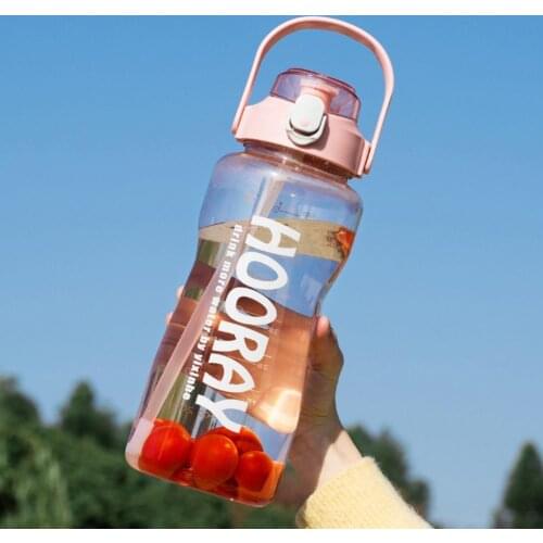 2000ml Water Bottle Food Grade Large Capacity Plastic Transparent Drinking Water Bottle for Office Student Stylish Lightweight