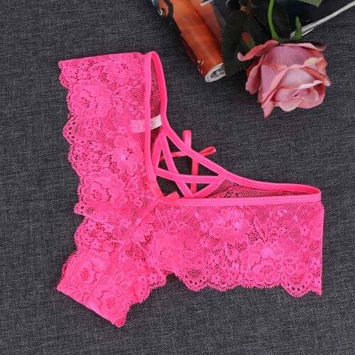 2021 Sexy Erotic Lingerie Ladies Elastic Bandage Lace Flowers Panties T-back Briefs G-String Thongs Womens Charming Underwear