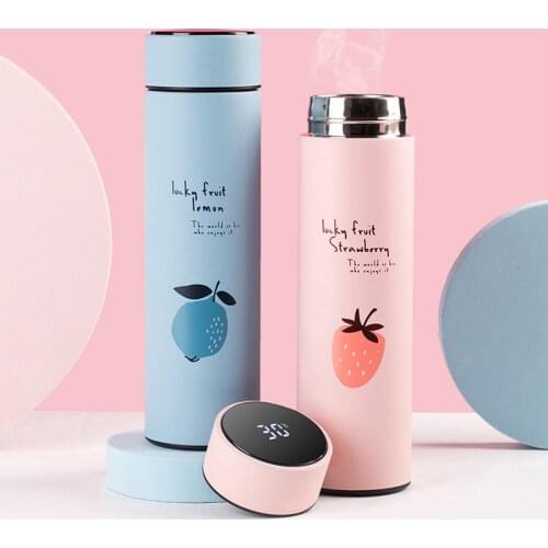 480ml Smart Thermos Water Bottle Intelligent Stainless Steel Thermos Bottle Cup Temperature Display Vacuum Flasks Coffee Mug