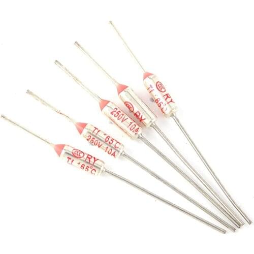 5pcs Thermal Fuse RY 10A 250V Temperature 65C℃ 100℃ 130℃ 155℃ 185℃ 200℃ 240