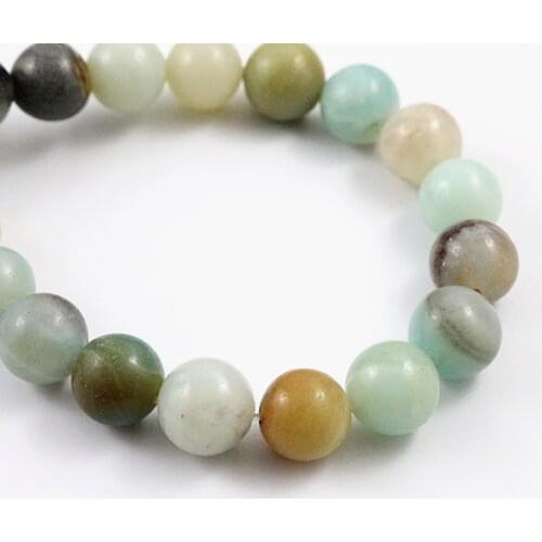 8mm 45pcs/string Natural Amazonite stone beads Forest Loose Round beads For jewelry making Wholesale and Retail-M7-11