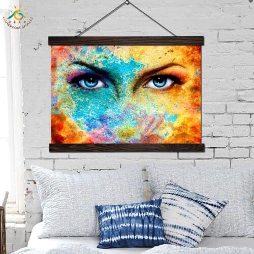 Abstract Woman Face Modern Wall Art Print Pop Art Posters and Prints Scroll Canvas Painting Wall Pictures for Living Room