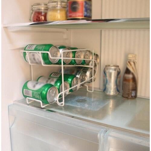 White Cans Storage Holders Racks Beverage Soda Coke Beer Can Dispenser Storage Rack Refrigerator Kitchen Organizer Tools