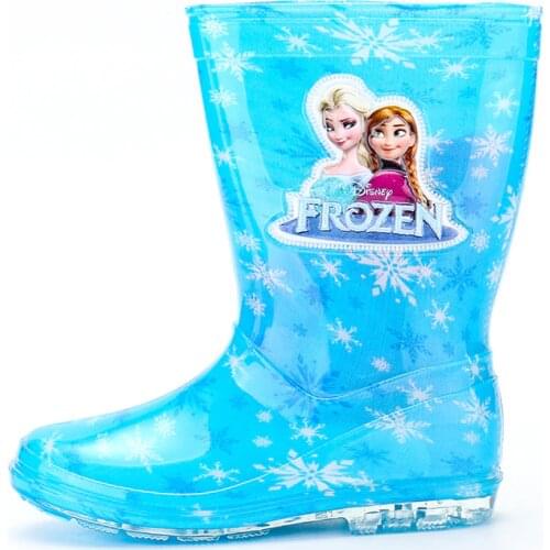 Disney princess frozen children rain boots rubber shoes cartoon men and women PVC girls water shoes size 26-31
