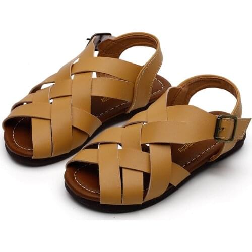 CAPSELLA KIDS Sandals 1-12 Y Girls Summer Shoes Princess Girls Beach Sandals Flat Roman Style Shoes Baby Toddler Gladiator Shoes