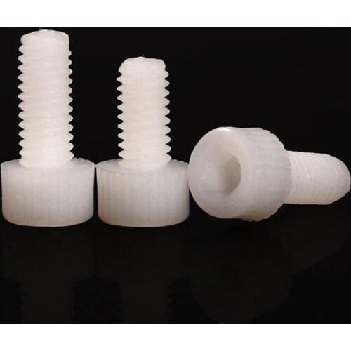 DIN912 M3 M4 M5 M6 Plastic Nylon Hexagon Socket Head Cap Bolt Knurled Hand Screw NL02