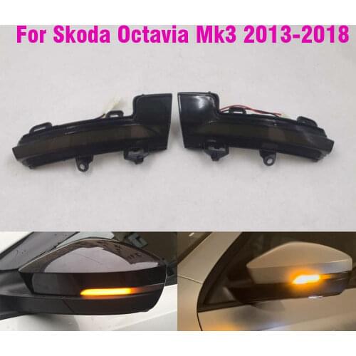 For Skoda Octavia Mk3 A7 5E Dynamic LED Turn Signal Blinker Mirror Flasher Light 2014 2015 2016 2017 2018 2019