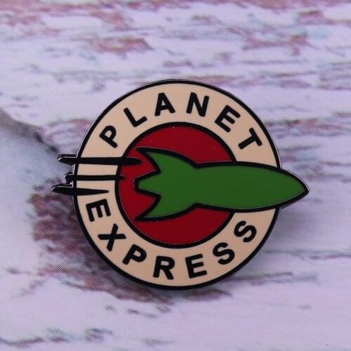 Planet Express spaceship enamel pin from cartoon