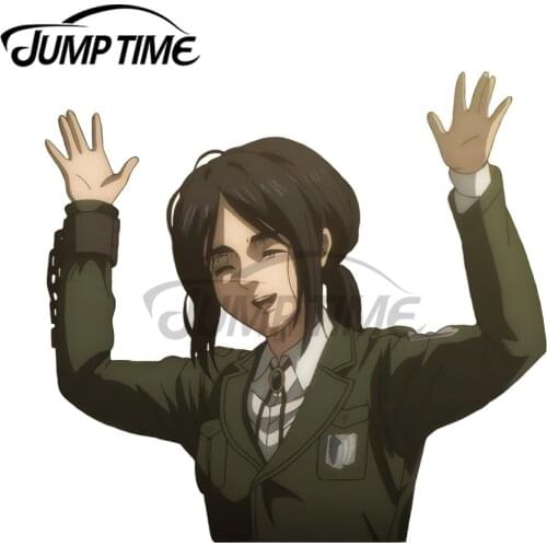 JumpTime 13 x 11.2cm Attack on Titan Pieck Finger VAN Decals Surfboard Waterproof Motorcycle Car Sticker Windows Decoration