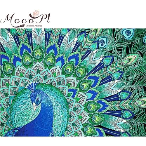 Peacock Diamond Painting Full Drills Diamond Embroidery Handmade DIY Canvas Mosaic of Rhinestone Christmas Gift Home Decor