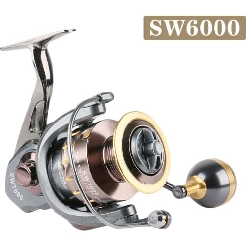 Fishing Reel SW2000-7000 Max Drag 10kg Reel Fishing 5.0:1 High Speed Metal Spool Spinning Reel Saltwater Reel Fishing Accessorry