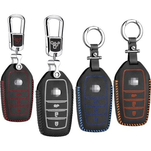Leather key case for toyota camry 2012 corolla 2017 rav4 2016 prado 2015 86 2014 FJCruiser 2012 case key Free shipping