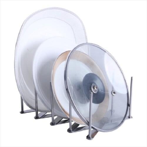 Multifunction Kitchen Shelf Pot Lid Rack Organizer Stand Stainless Steel Wall Food Stand Steamer Wall Hanger Holder Kitchen Tool