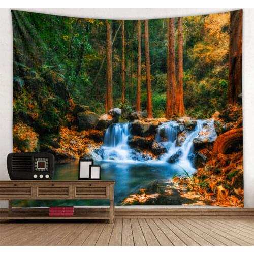 Nordic Landscape Tapestry Sunshine Woods Decoration Tapestry Tapestry Art Deco Blanket Curtains Hanging in the Bedroom at Home