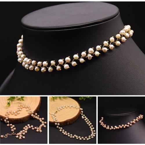 Natural Fresh Water Pearl Charm Chokers Necklace For Women Wedding Engagement Gift Minimalist Fine Handmade Jewellery Accessory