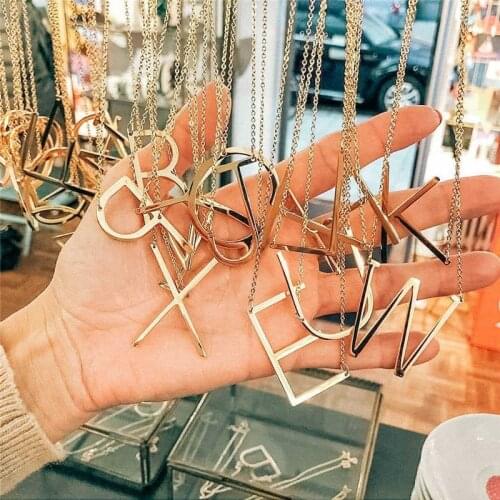 Letter Necklaces 26 Letter Pendant Necklace Initial Necklace Harajuku Womens Jewelry Accessories Wholesale Collares