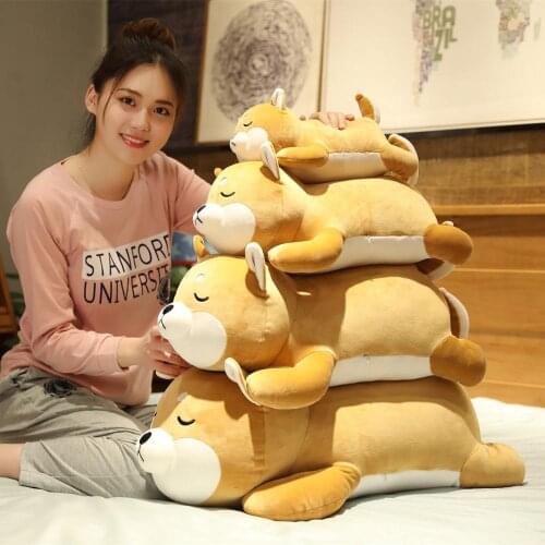 35-75cm Kawaii Husky& Shiba Plush Toy Stuffed Super Soft Animal Dog Pillow Christmas Gift Cushion for Kids Girls Kawaii Present