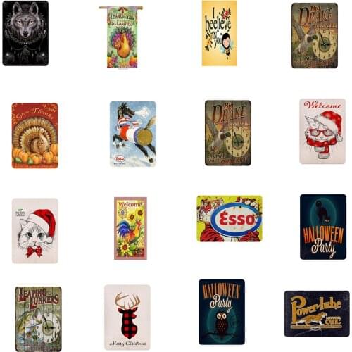 Animal Poultry Poster Shabby Chic Vintage Metal Tin Signs Car Club Pet Shop Home Mural Iron Art Iron Painting