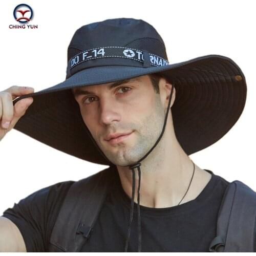 Mens and womens Enlarged brim fisherman hat Mesh Ventilation sun hat outdoor fishing mountaineering sun shading protection hat