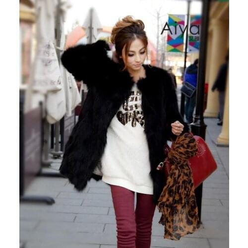 2016 new womens Korean Short fox fur raccoon fur coat