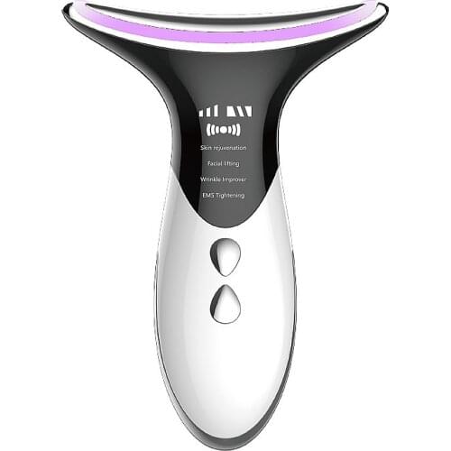 3 Colors LED Photon Therapy Neck Face Lifting Massager EMS Vibration Beauty Machine Anti Wrinkle Multi-Functional Beauty Devices