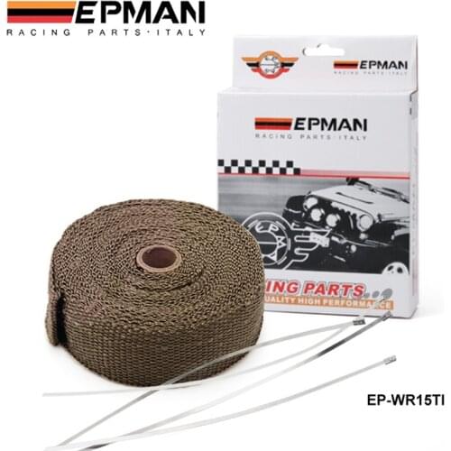 TITANIUM TURBO MANIFOLD HEAT EXHAUST THERMAL WRAP TAPE & STAINLESS TIES 2"X10meter For VW GOLF GTI MK3 VR6 2.8 V6 94 EP-WR15TI