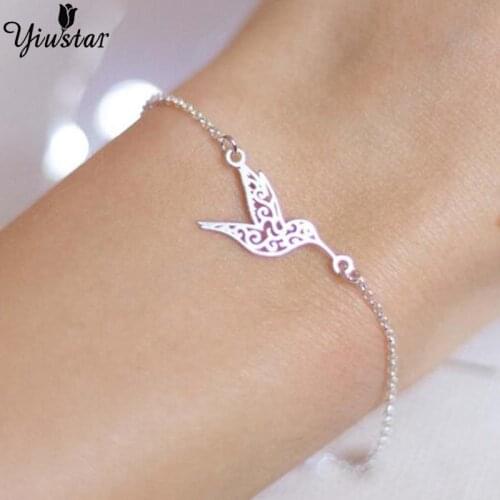 Yiustar 2021 New Fashion Sweet Cute Charming Humming-bird Bracelet Generous Exquisite Mini Bracelets For Women Girls Love Gifts