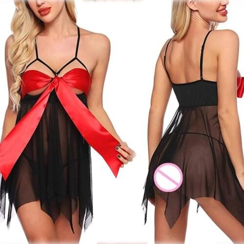 Women Sleepwear Sleeveless Chiffon Home Dress Sexy Nightgown Fashion Butterfly Female Nightdress And Thong Ladies Homewear