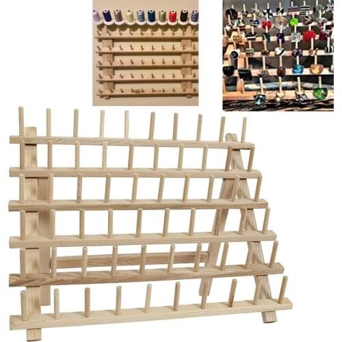 1pc Sewing Tool Thread Rack Wooden Organizer Foldable Wood Sewing Thread Rack Holds Organizer Wall Mount Sewing Storage Holder
