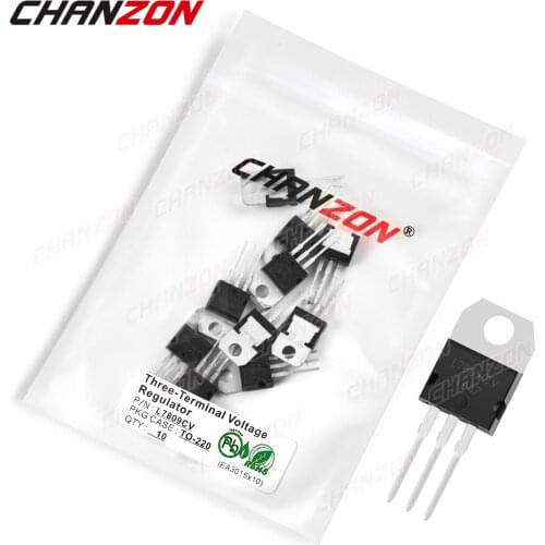 10Pcs L7809CV TO-220 Three-Terminal Voltage Regulator Transistor L7809 Bipolar Junction BJT Tube Fets Integrated Circuits