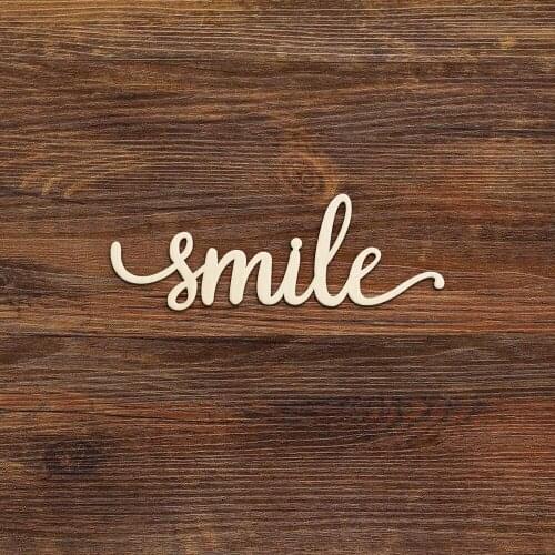 10pcs Smile Wood Sign Multiple Sizes Laser Cut Unfinished Wood Cutout Shapes Wooden Smile Sign for Home Wall Art Decoration
