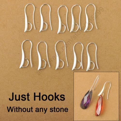 100X DIY Making 925 Sterling Silver Jewelry Findings Hook Earring Pinch Bail Ear Wires For Crystal Stones Beads