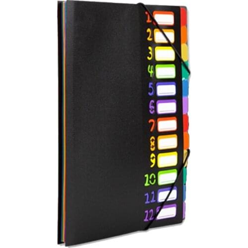 12 In Multi-Page Classification Folder Holder Storage Bag A4 File Sorter Portfolio Office Learn Good Helper