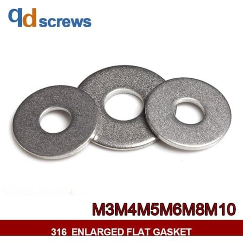 316 M3M4M5M6M8M10 Stainless Steel enlarged Flat Gasket washer DIN125