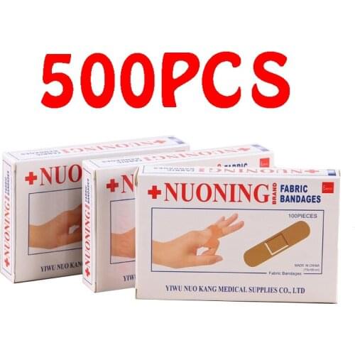 500pcs/Box Band Adhesive Waterproof And Ventilating Pad Rubber Cloth Wound Hemostasis Tape Emergency Bandage Medical Gauze