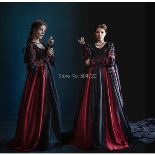 Tailored!NEW Royal 18 Century French Duchess Retro medieval Renaissance Reenactment Theatre Civil war Victorian dress HL-353