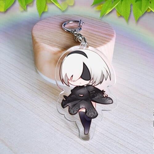 NieR Automata Acrylic Cospaly keychain ghost PS4 game 2B Yulha sister Pendant Keyring Cosplay Kagami Taiga Hyuga Junpei Llavero
