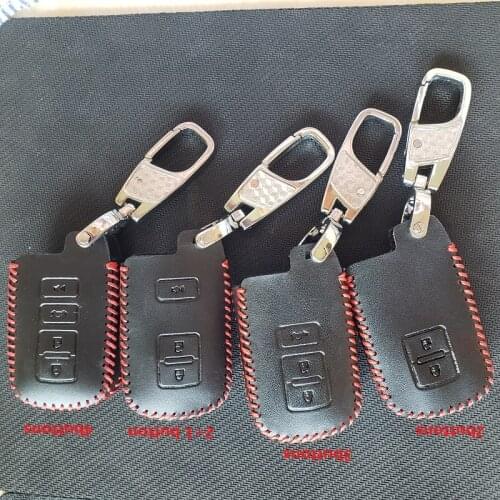 Car Key Ring Chain Genuine Leather FOB Bag For Toyota Carens RAV4 Camry Avalon Land Crusizer Corolla Key Control Remote Case