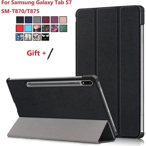 Case for Samsung Galaxy Tab S7 11'' 2020 Smart Magnetic Trifold Flip Stand Tablet Case for Galaxy SM-T870 T875 with Stylus pen