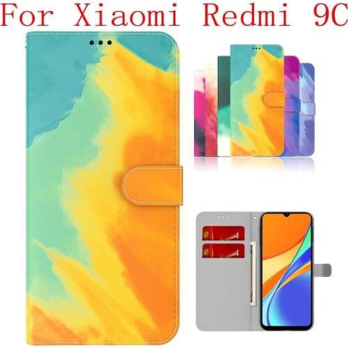 Sunjolly Case for Xiaomi Redmi 9C Wallet Stand Flip PU Phone Case Cover coque capa Xiaomi Redmi 9C Case Xiaomi Redmi 9C Cover