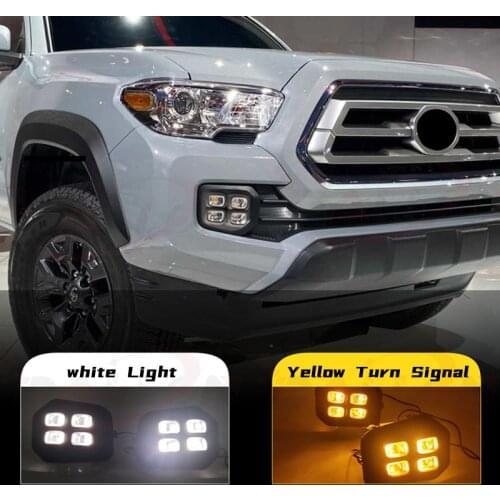 2PCS Car DRL For Toyota Tacoma 2016 2017 2018 2019 2020 LED Daytime Running Lights Daylight Turn Signal Car Styling Fog Light