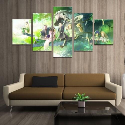Home Decor Poster HD Pictures Prints Canvas 5 Piece Modular Book of Friends Uchiha Madara Cat Living Room Decorative Painting