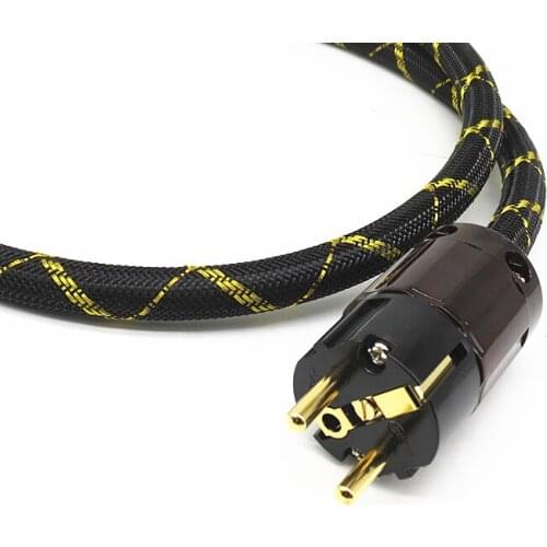 3000W 6N Occ Copper silvering SCHUKO Power Cable Gold plated EURpower plug cable hifi power cord cable for DVD CD AMP