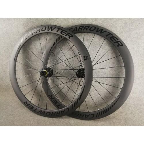 Black on Black BoB CARROWTER 50mm Disk carbon road bike wheels Disc wheelset UD Matte Clincher 23mm width 6 Bolt Lock In Stock