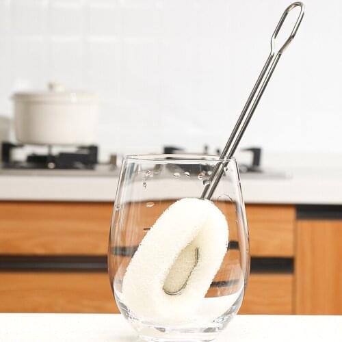 Kitchen Tools Gadget Wash Cup Mug Bottle And Drinking Wine Glass Cleaning Sponge Brush Cleaner Scrubber With Long Handle Washer
