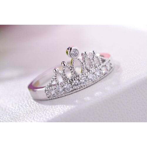 TOP Jewelry Anillos Fashion Jewelry Palated Crystal From Austrian Vintage Aliancas Casamento Crown Rings For Women