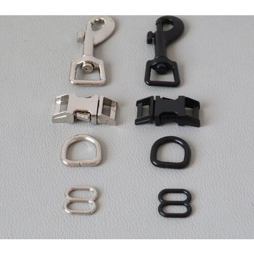 1Set Inner 10mm Metal D Ring Sider Belt Release Buckle Snap Clip Hook For Pet Small Dog Cat Collar Leads Lobster Clasp Accessory