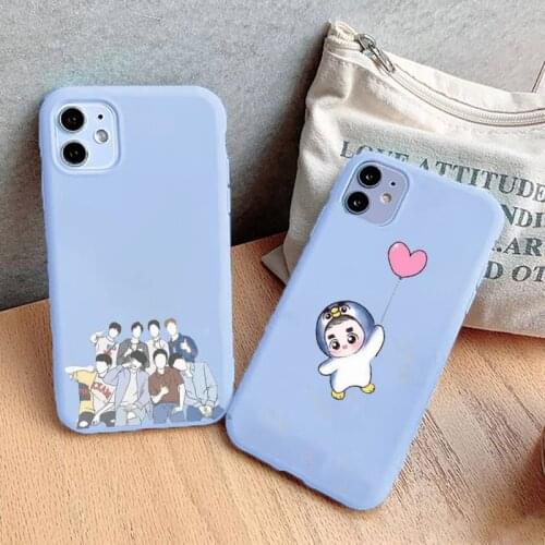 Cute cartoon Kpop exo Phone Case Liquid for iPhone 11 Pro Max XR XS X Soft Candy Cover for iPhone 6 6S 7 8 Plus